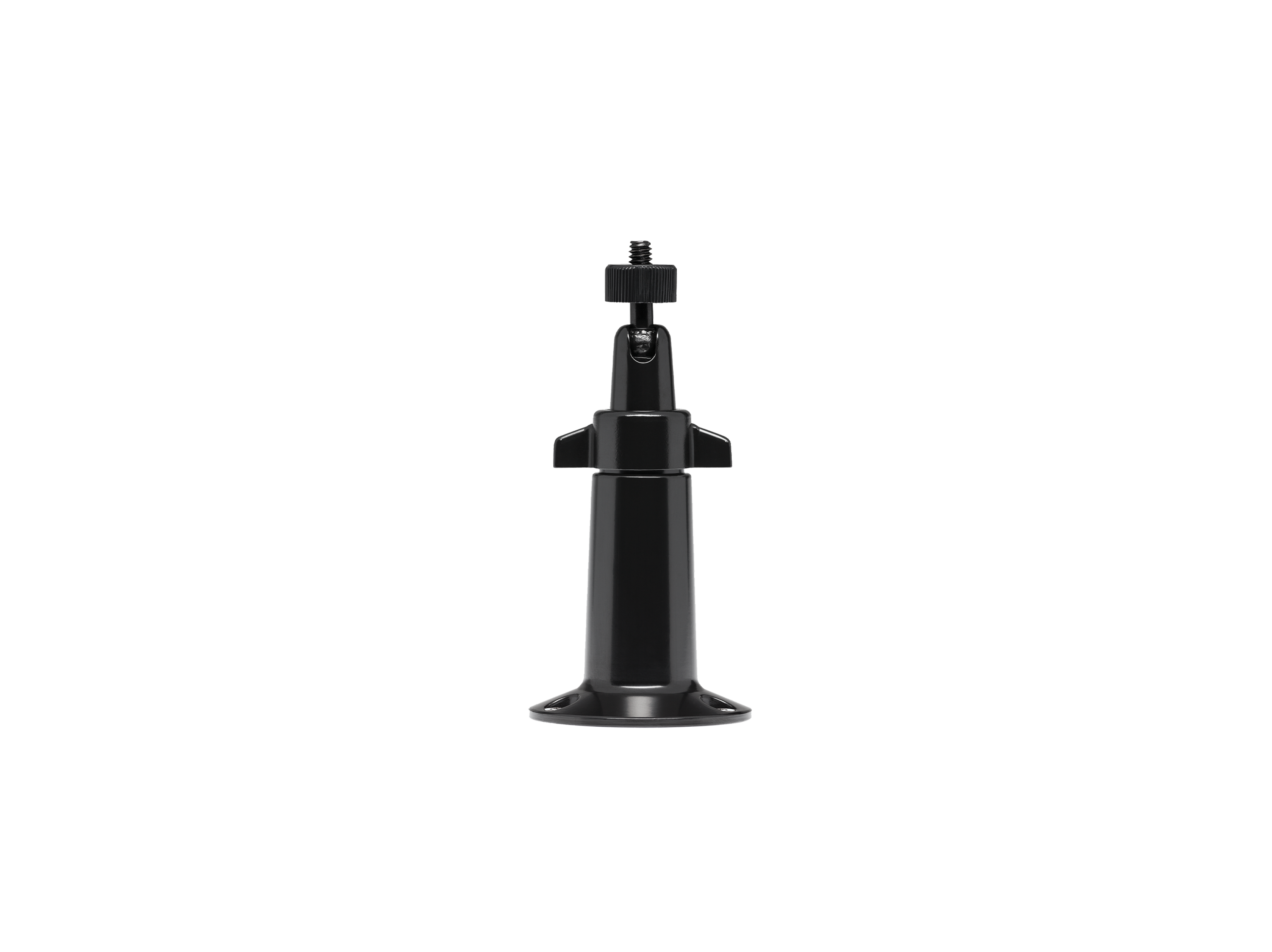 A black, adjustable mount for indoor or outdoor use