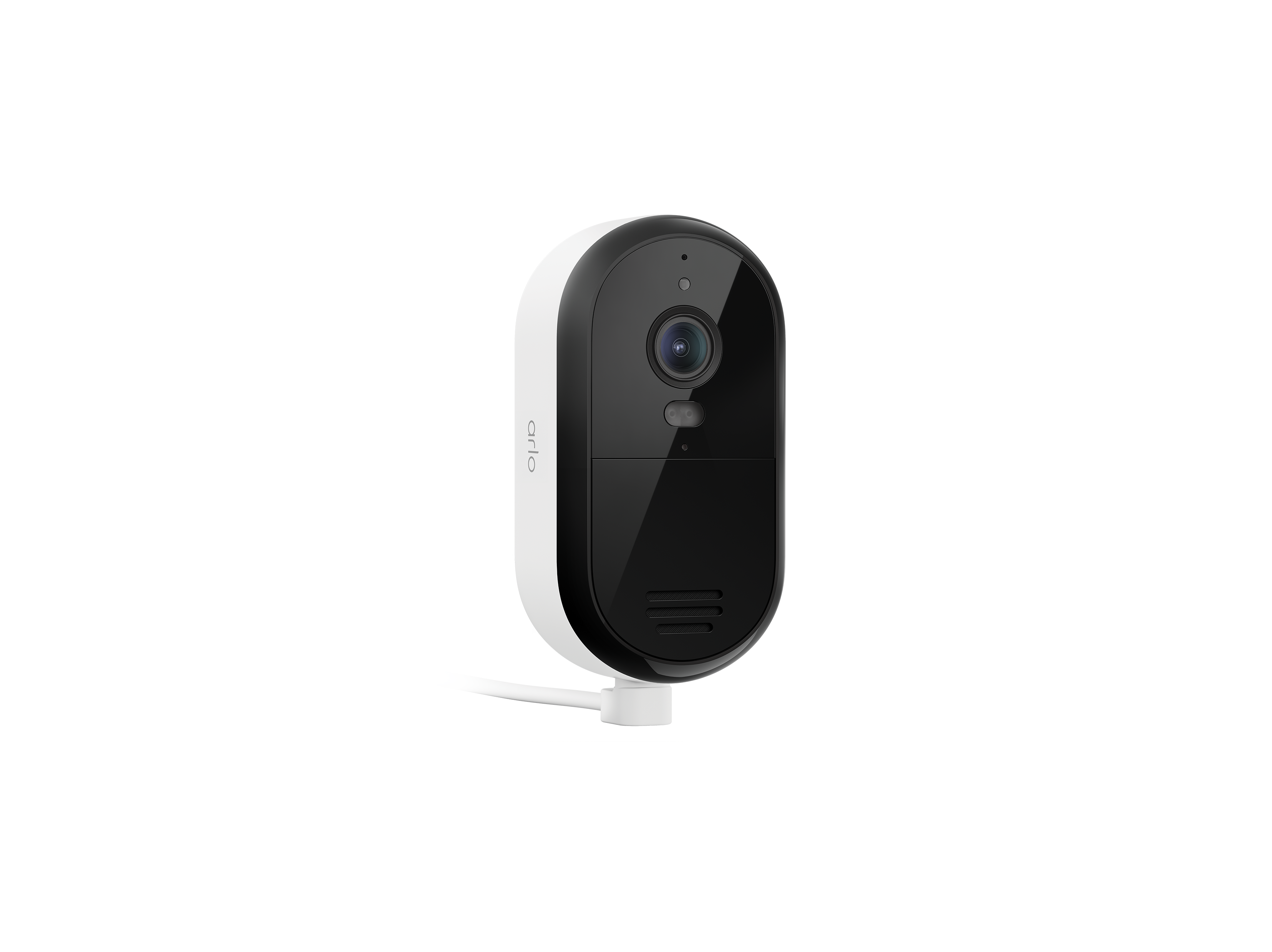 Arlo Essential Plug-in camera in white facing right