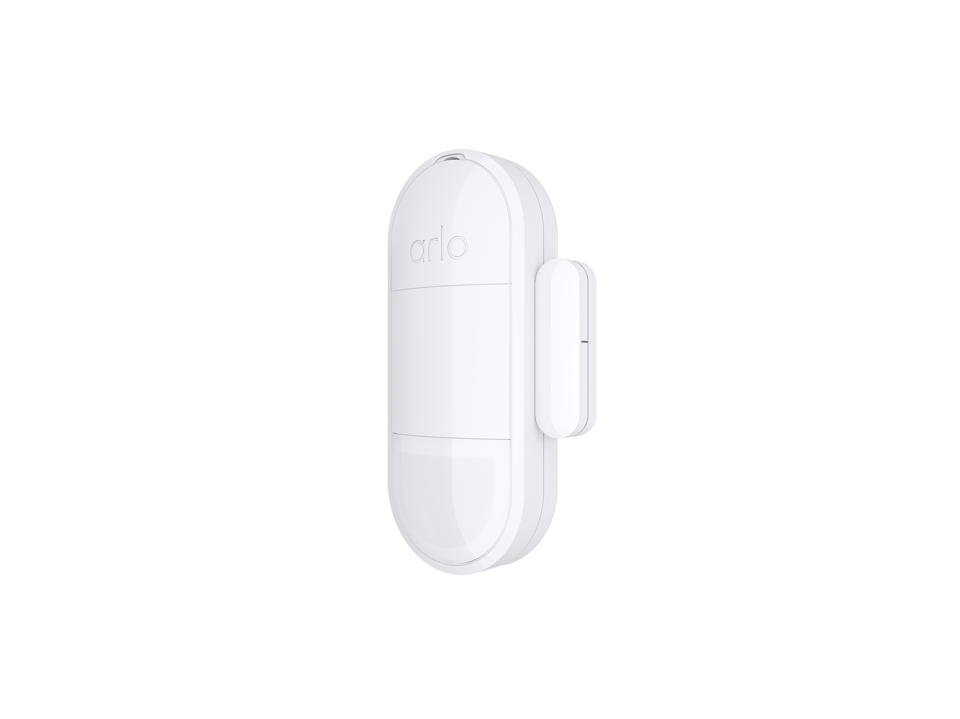 White Arlo all in one sensor device on a white background