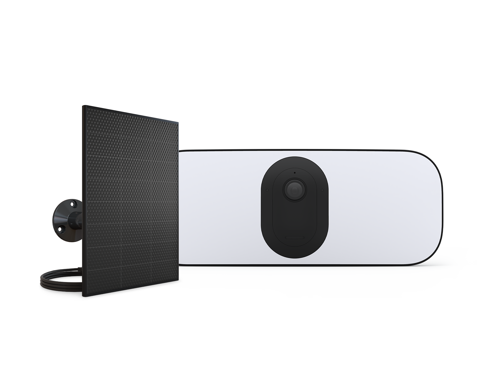 Arlo Wireless Floodlight and Solar Panel Charger in black
