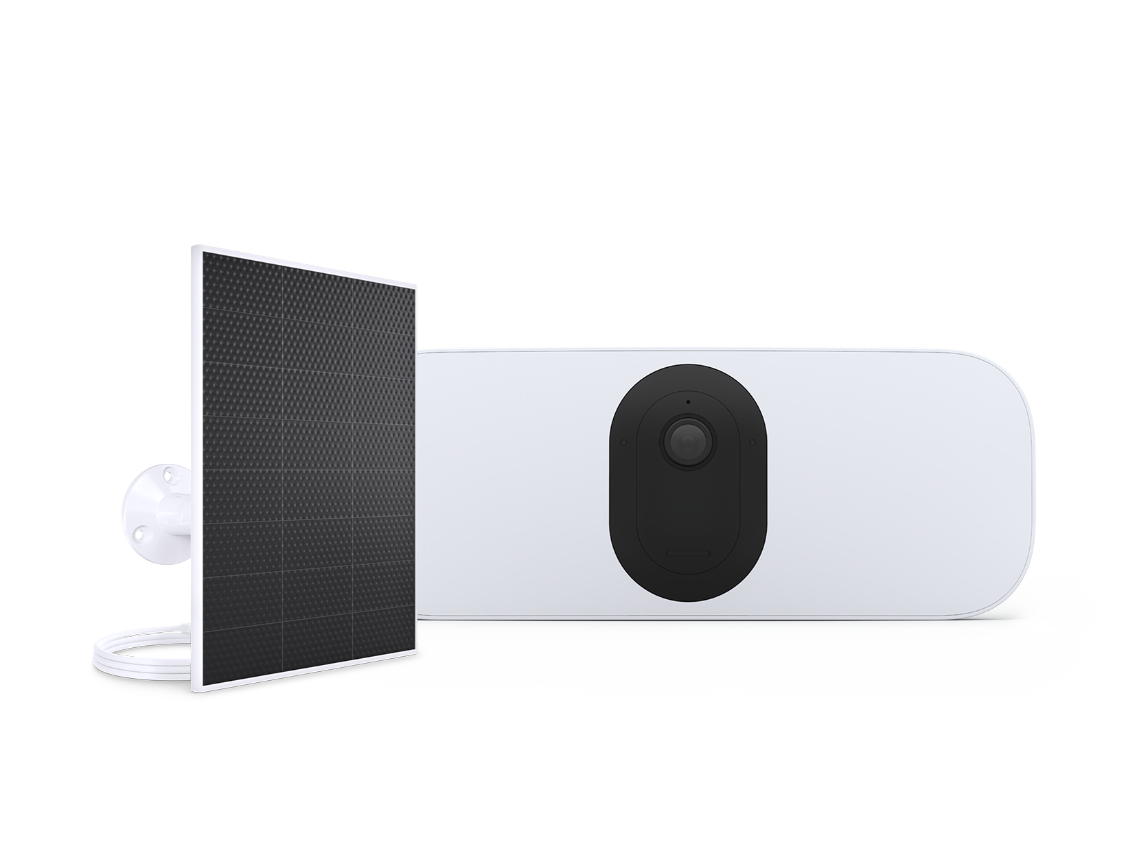 Arlo Wireless Floodlight and Solar Panel Charger in white