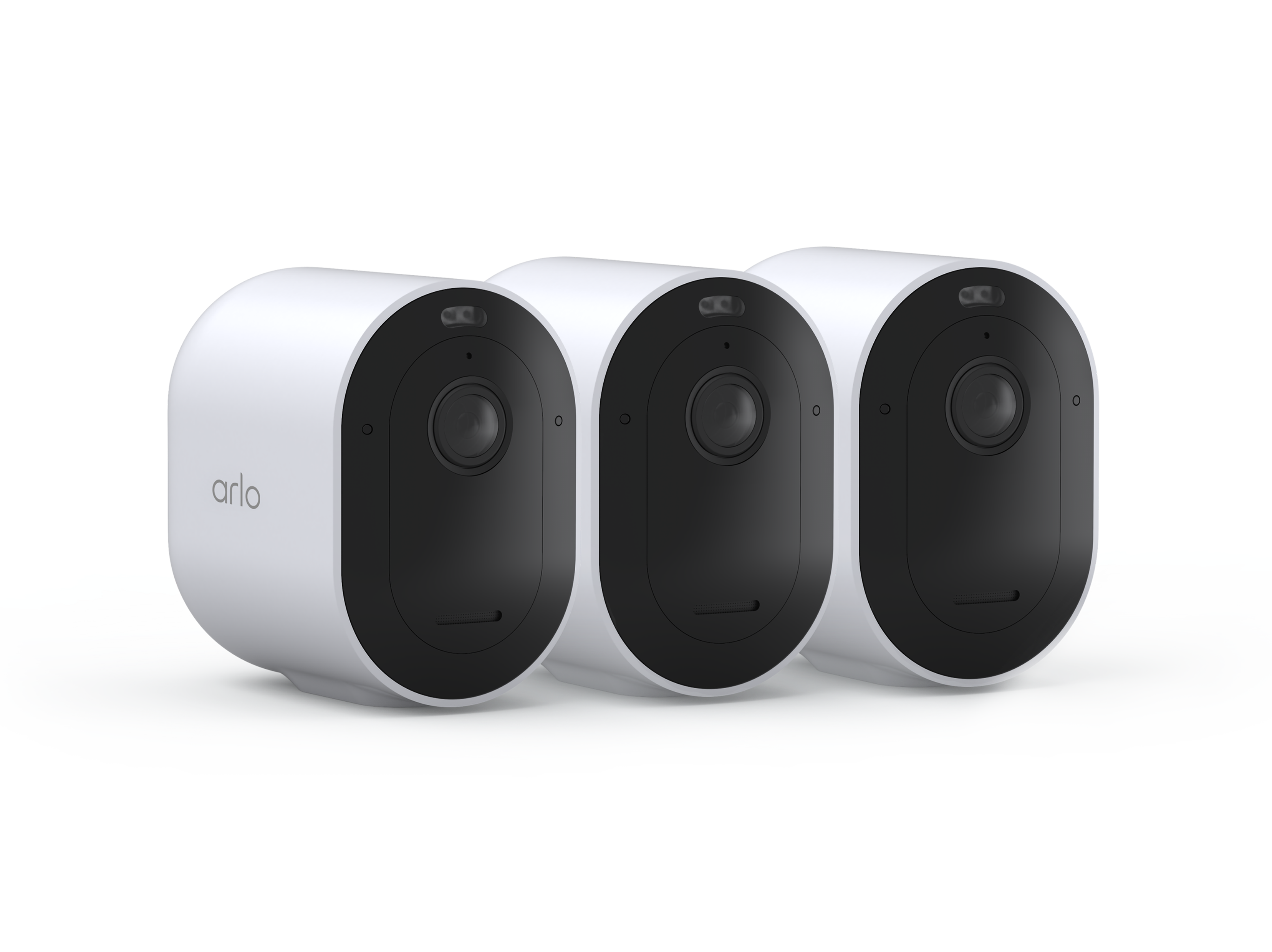 Arlo Pro 6 3 camera kit in white facing right