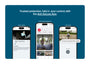 Promotional graphic for the Arlo Secure App showing three smartphone screens on a dark blue background with the headline, 'Trusted protection, fully in your control, with the Arlo Secure App.'.