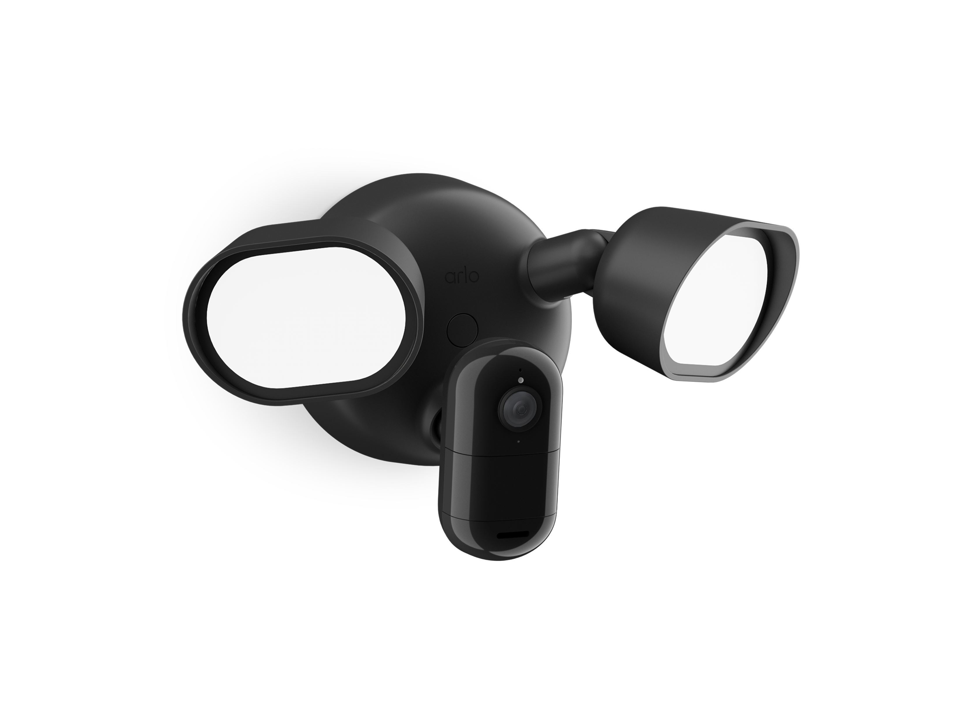 Arlo Wired Floodlight in black facing right